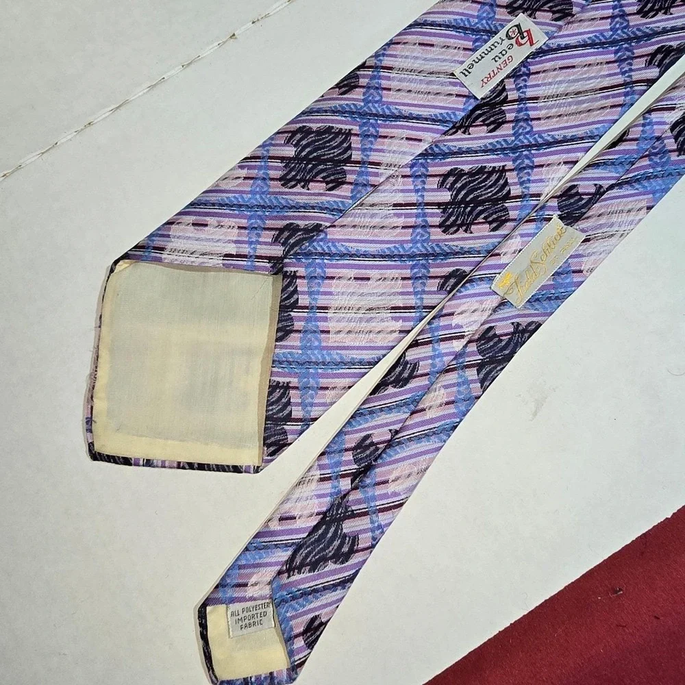 VINTAGE Beau Brummell Field Schlick St. Paul Purple Blue‎ Pink Men's Tie